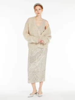 Cardigan in filato di mohair