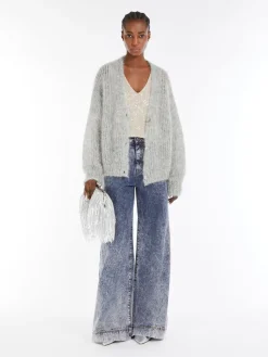 Cardigan in filato di mohair