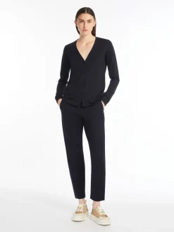 Cardigan in filato di seta e cotone