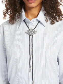 Collana bolo in tessuto spalmato
