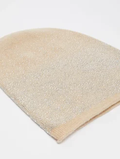 Cuffia in cachemire con strass