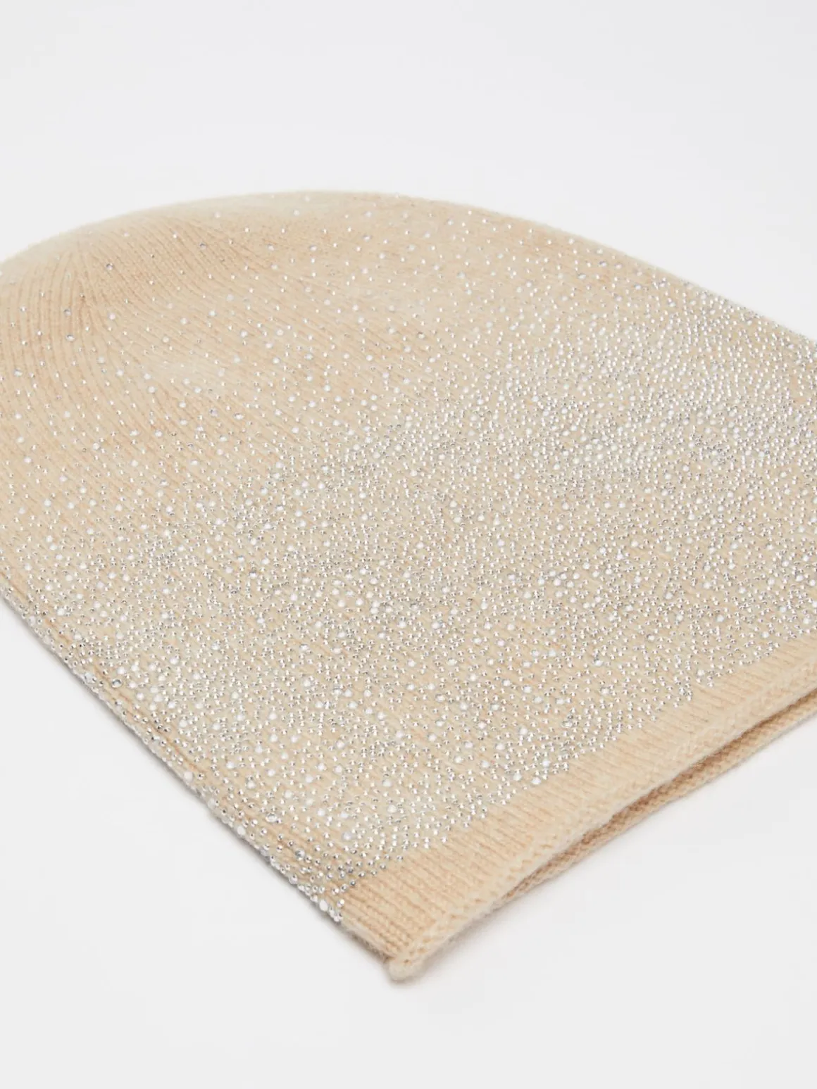 Cuffia in cachemire con strass