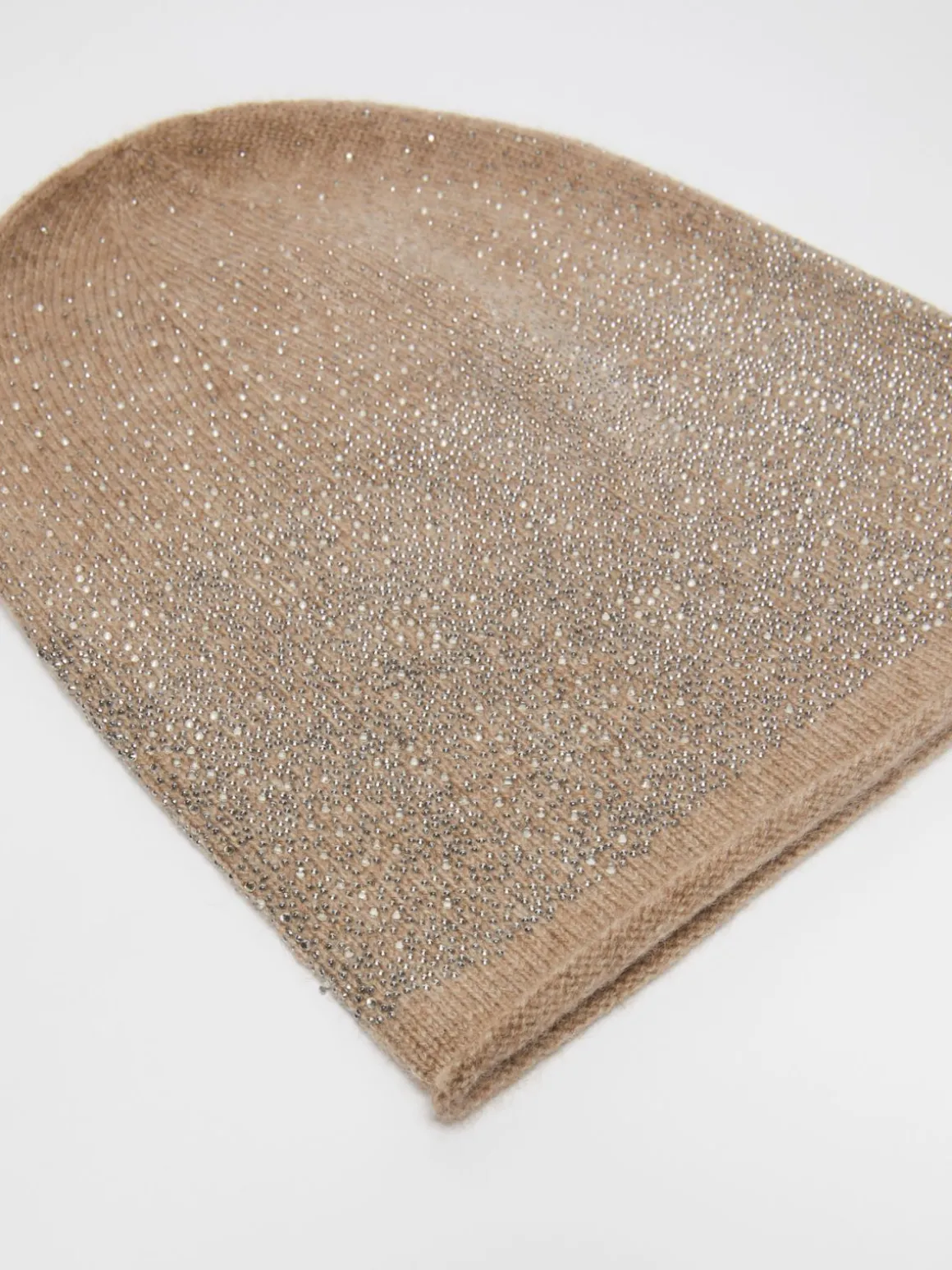 Cuffia in cachemire con strass