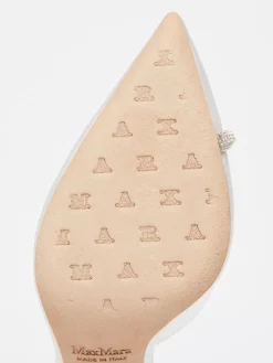 Décolleté in raso con cristalli