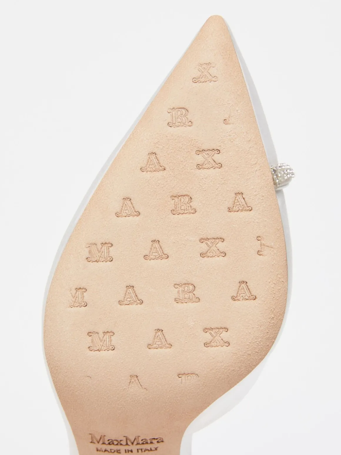 Décolleté in raso con cristalli