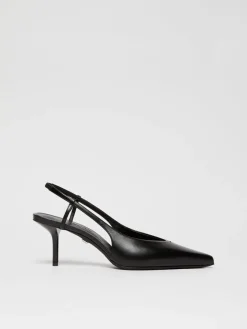 Décolleté slingback in pelle