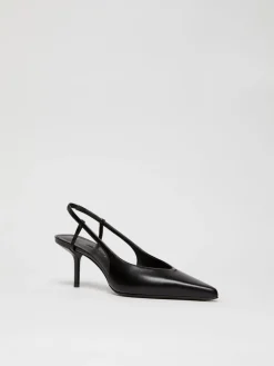 Décolleté slingback in pelle