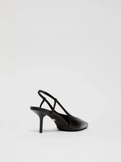 Décolleté slingback in pelle