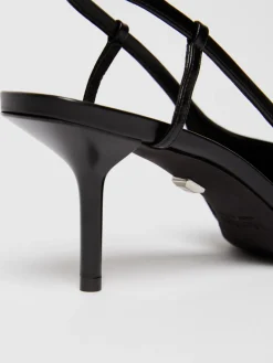 Décolleté slingback in pelle