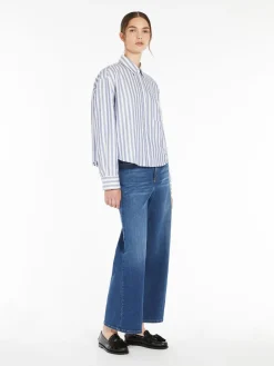 Jeans flare in denim di cotone