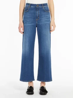 Jeans flare in denim di cotone