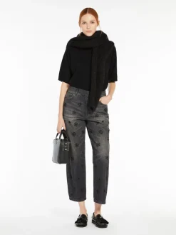 Jeans in denim con paillette