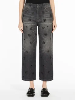 Jeans in denim con paillette