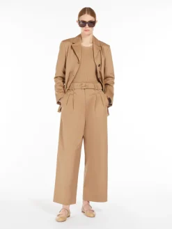 Pantalone ampio in gabardina