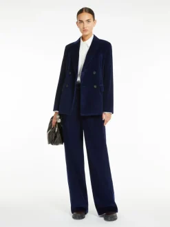 Pantalone wide leg in velluto