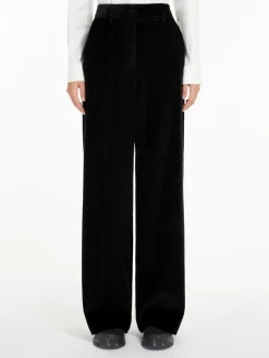 Pantalone wide leg in velluto