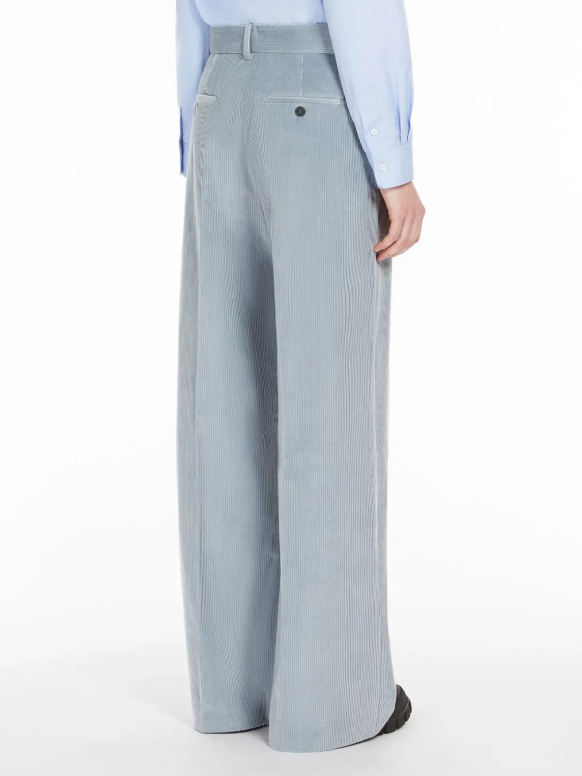 Pantalone wide leg in velluto