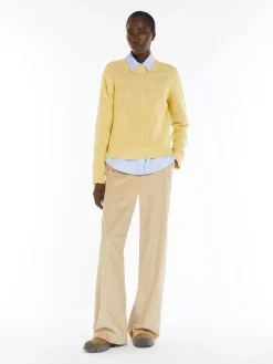Pantalone wide leg in velluto