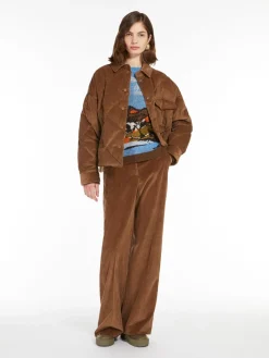 Pantalone wide leg in velluto