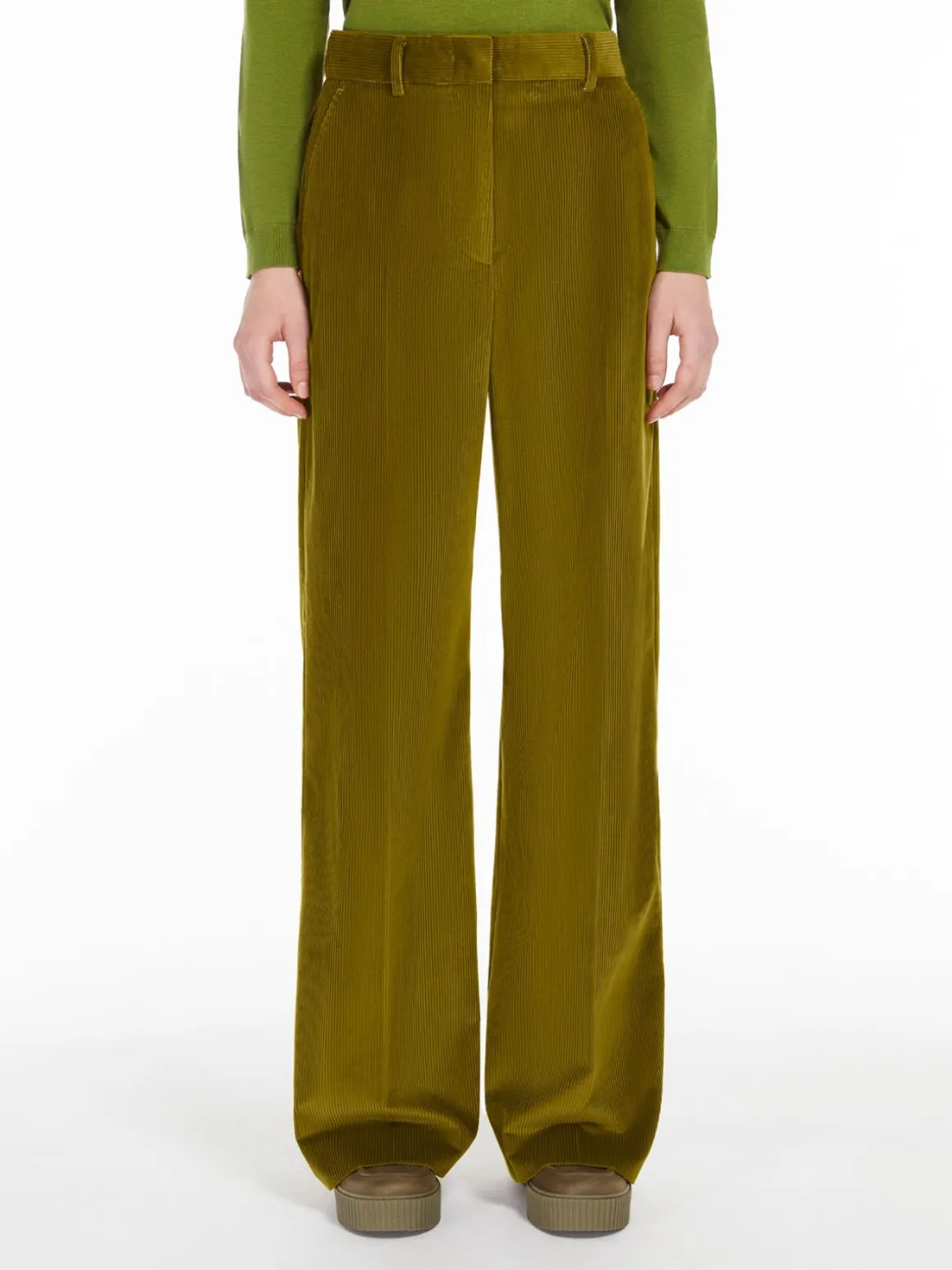 Pantalone wide leg in velluto