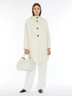 Parka oversize in lana, cachemire e seta