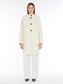 Parka oversize in lana, cachemire e seta