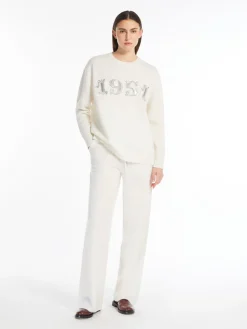 Pullover in lana, cachemire e paillette