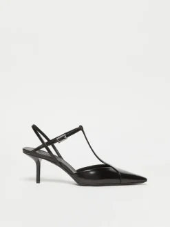Slingback in pelle abrasivata