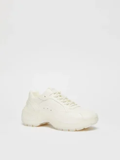 Sneaker in pelle con suola chunky