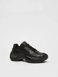 Sneaker in pelle con suola chunky