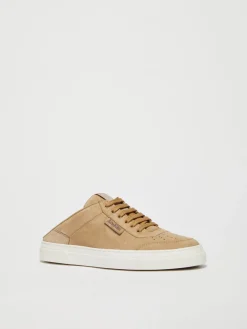 Sneaker sabot in pelle scamosciata