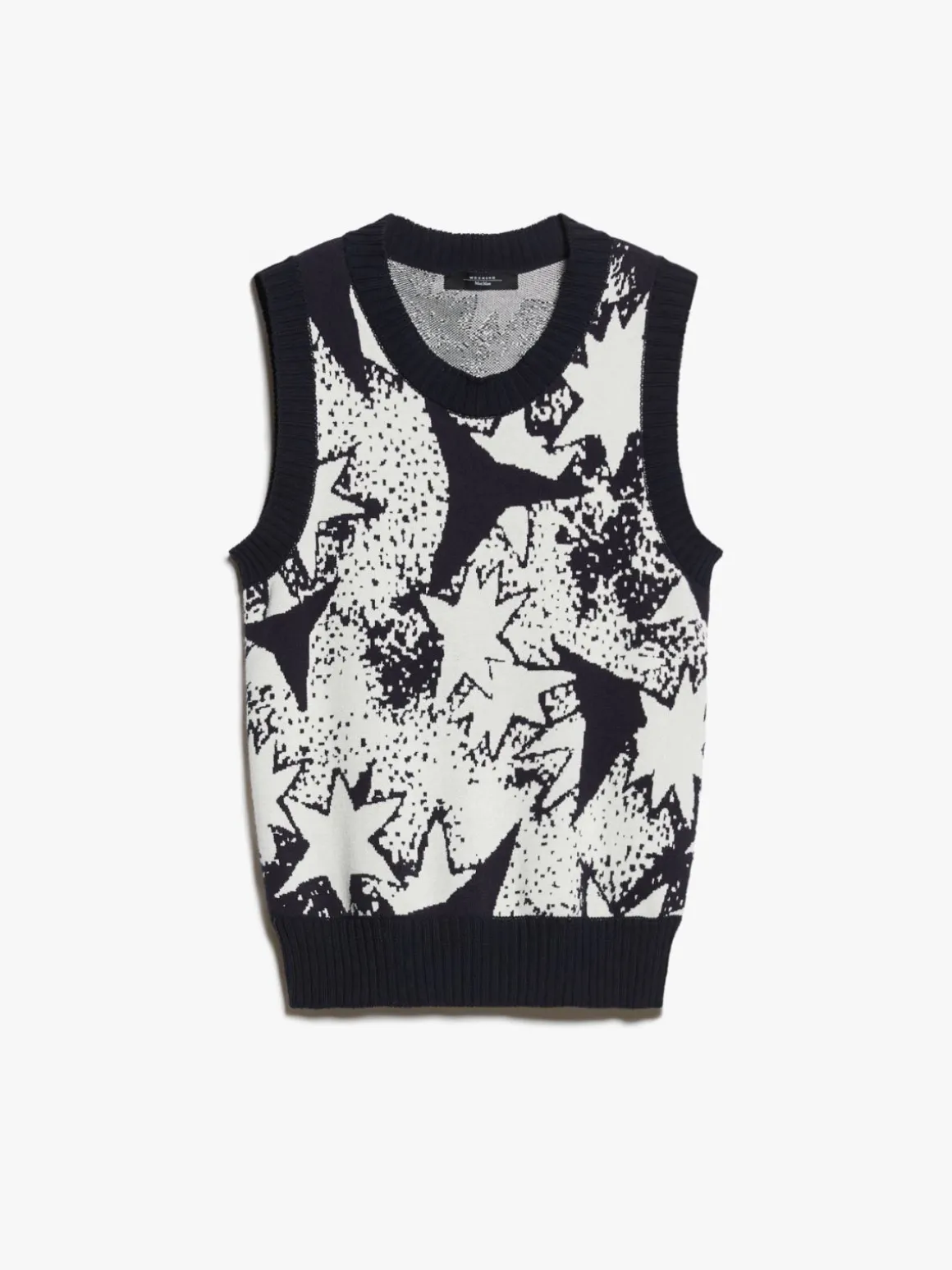 Top in maglia di viscosa jacquard