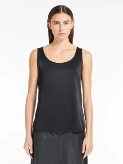 Top in raso di seta stretch