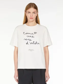 T-shirt in cotone con lettering ricamato