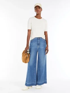 T-shirt in maglia di seta e cotone