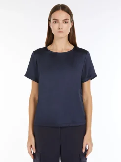 T-shirt in raso e jersey
